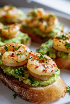 Avocado Knoblauch Garnelen Crostini