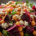 Bunter Kichererbsen-Rote-Bete-Salat mit Feta & Zitronen-Dressing