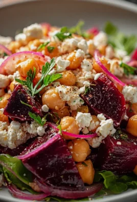 Bunter Kichererbsen-Rote-Bete-Salat mit Feta & Zitronen-Dressing