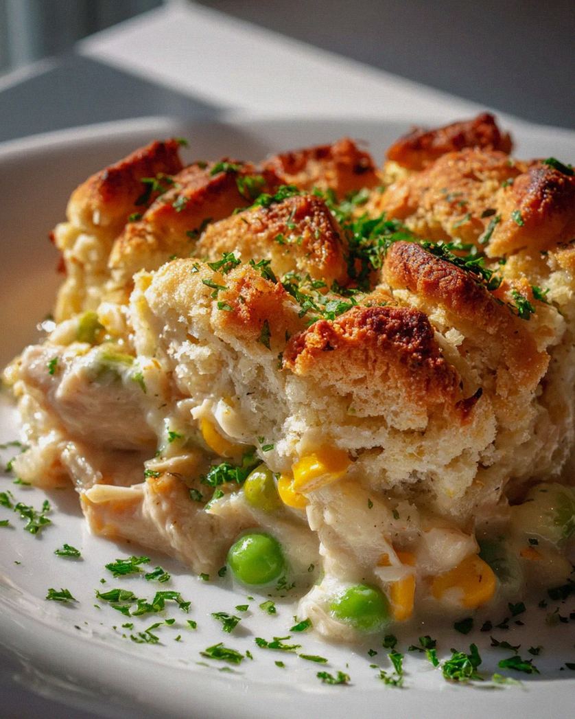 Cremiger Hähnchen Alfredo Auflauf mit buttriger Kruste – Schritt 2
