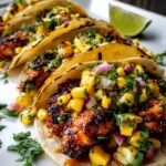Crispy Maple Chili Chicken Tacos mit Mango-Mais-Salsa Rezept
