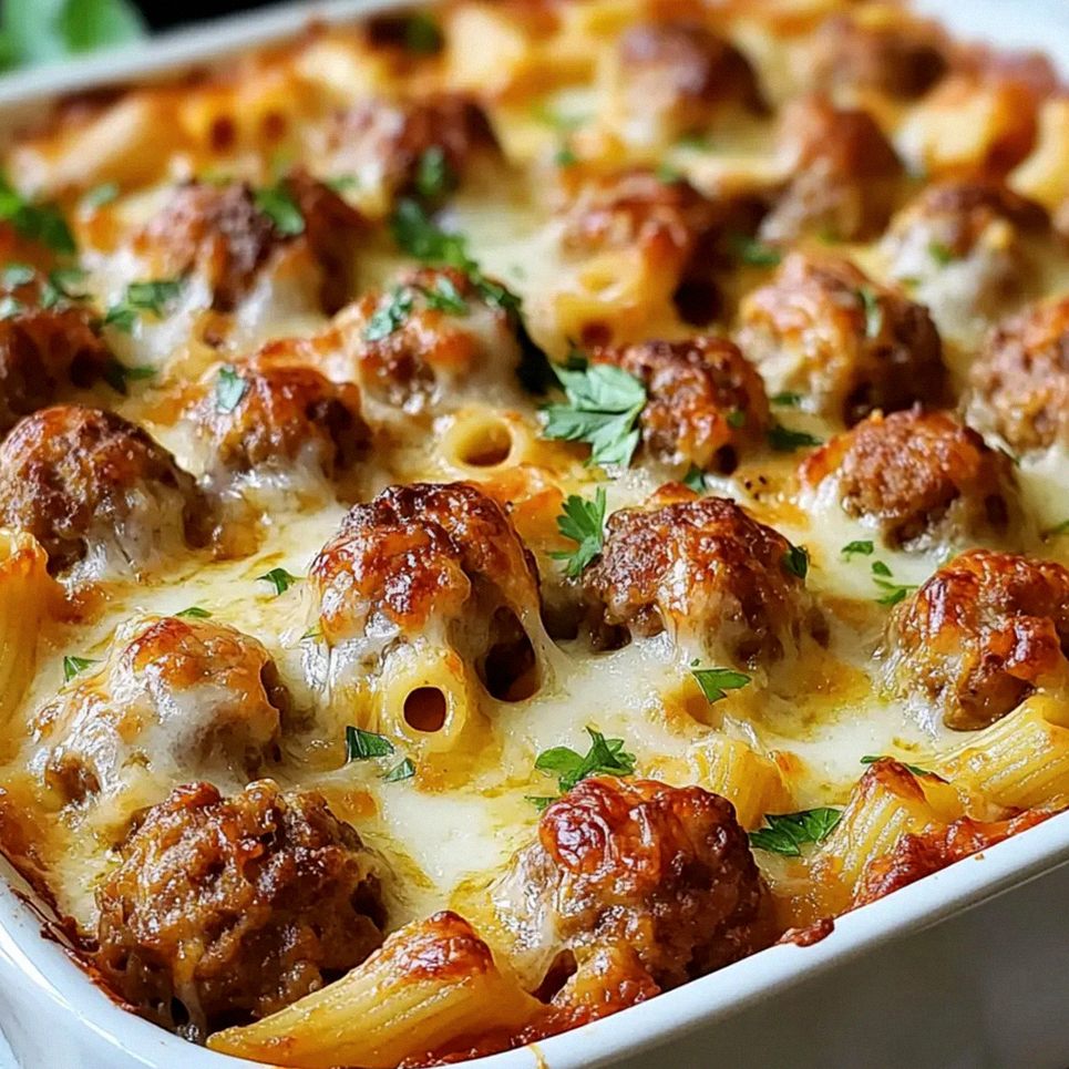 Dump-and-Bake Fleischbällchen Auflauf für jeden Anlass