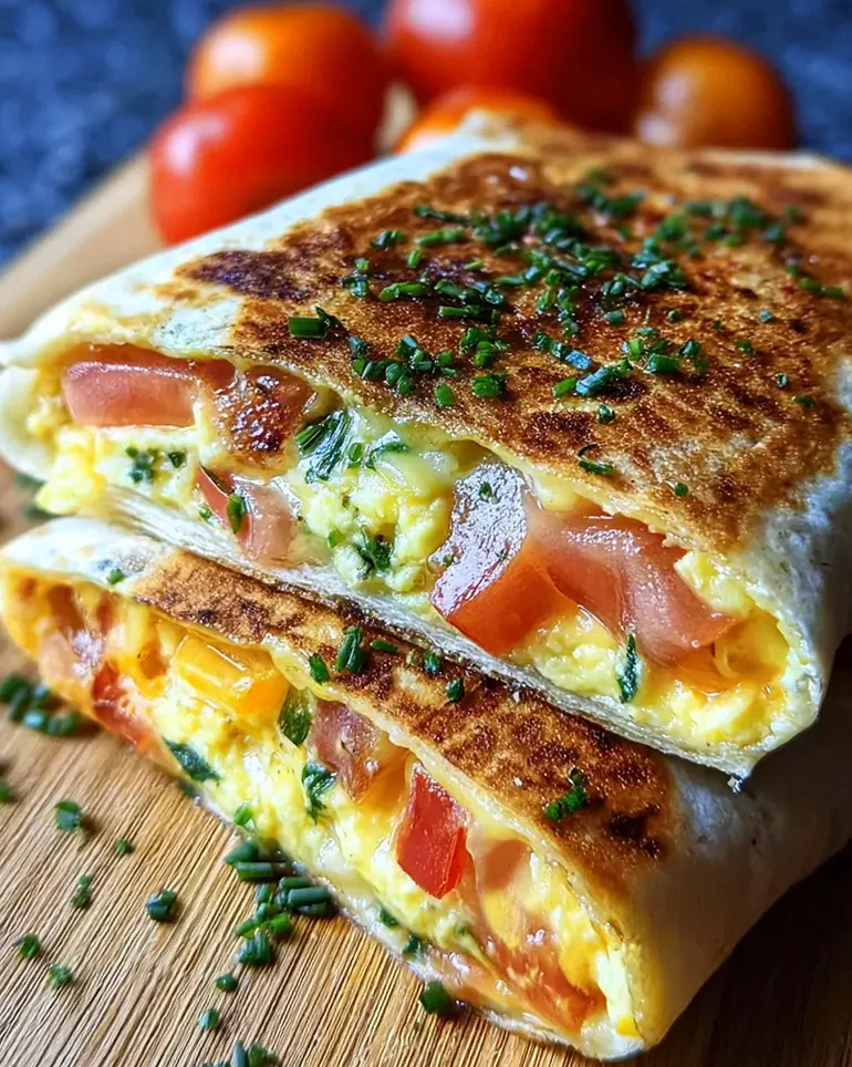 Frühstückswrap mit Ei, Käse und Tomaten – Schritt 1