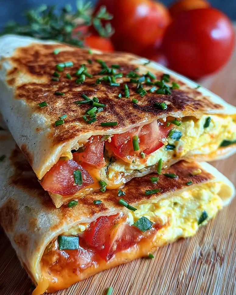 Frühstückswrap mit Ei, Käse und Tomaten – Schritt 2