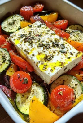 Gebackener Feta auf mediterranem Gemüse (Low Carb)