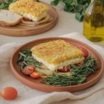 Gebackener Feta Rucolasalat mit Cherrytomaten