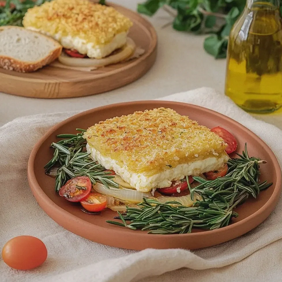 Gebackener Feta Rucolasalat mit Cherrytomaten