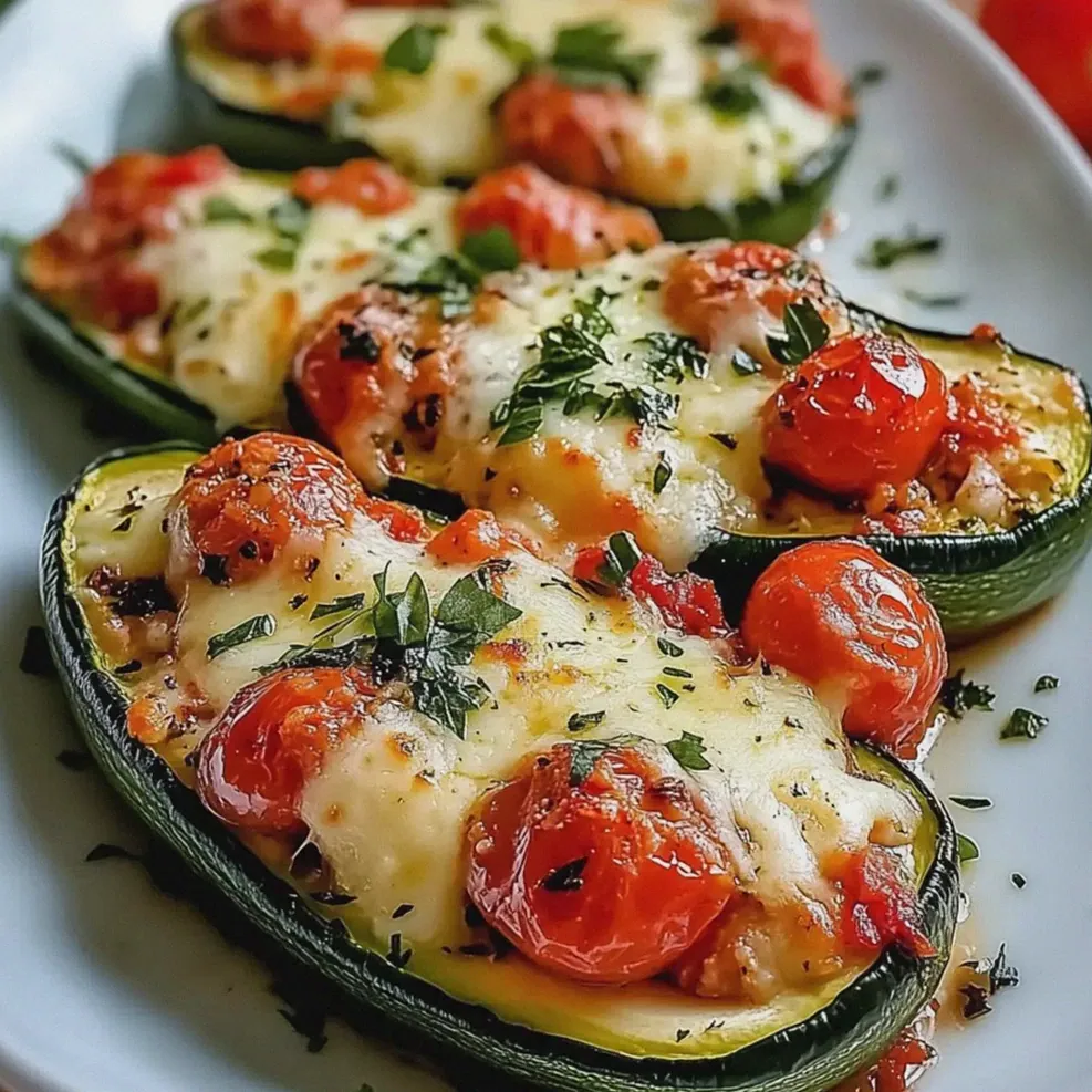 Gefüllte Zucchini mit Tomaten Mozzarella genießen – Schritt 1
