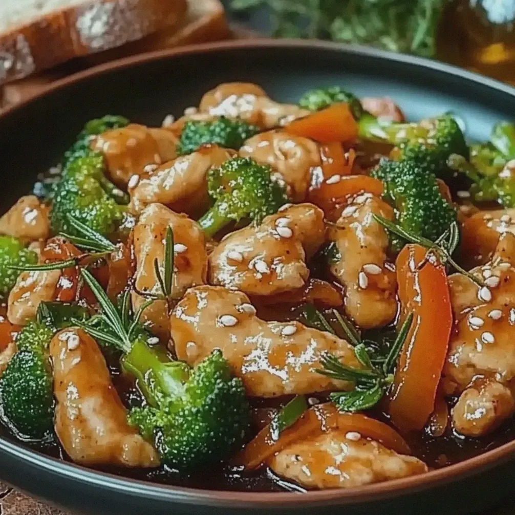 Gemüsepfanne mit Huhn für ein schnelles Abendessen