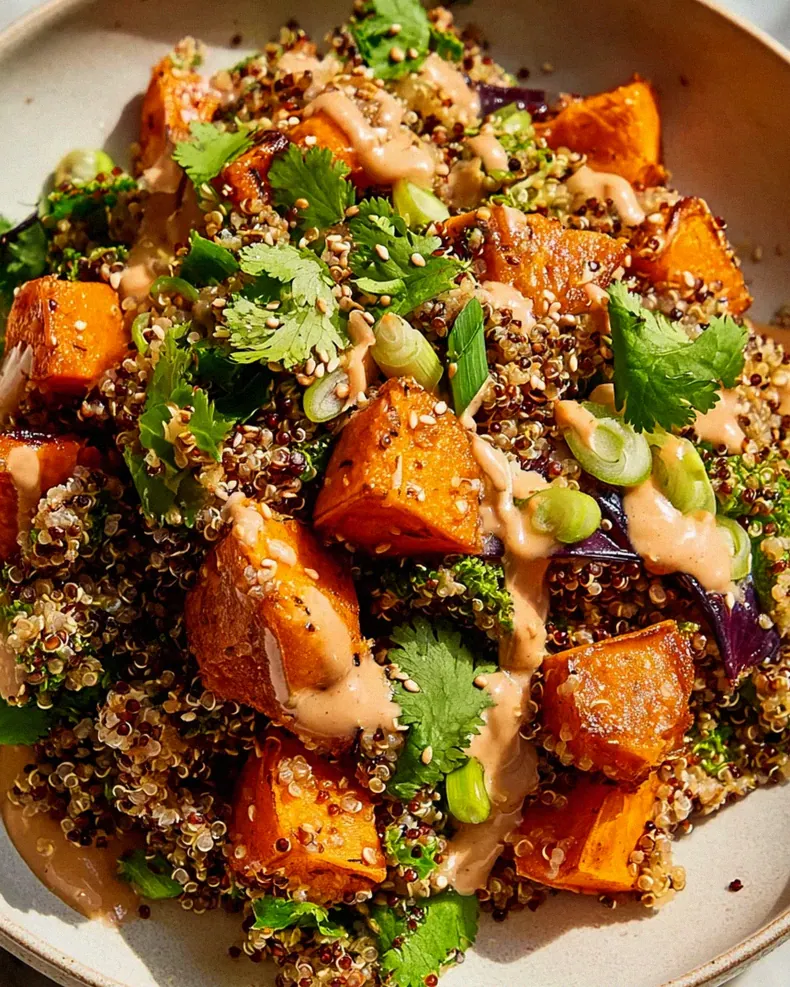 Gerösteter Süßkartoffel Quinoa Salat mit Sesam-Miso-Sauce – Schritt 2