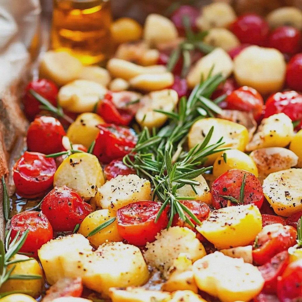 Gnocchi mit Paprika Tomaten Zwiebeln aus dem Blech – Schritt 2