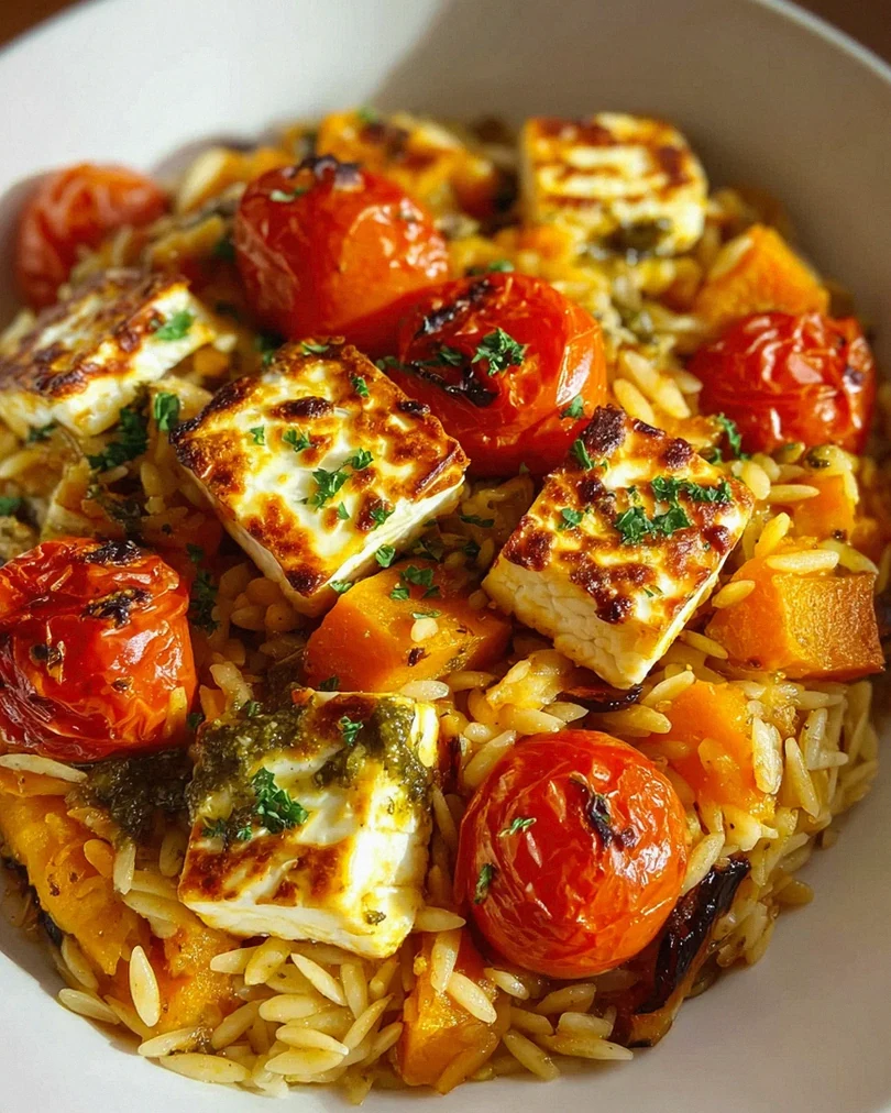 Herbstlicher Halloumi Orzo Auflauf – Herzhaft und lecker!