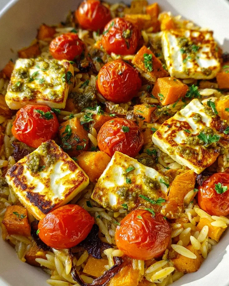 Herbstlicher Halloumi Orzo Auflauf – Herzhaft und lecker! – Schritt 2