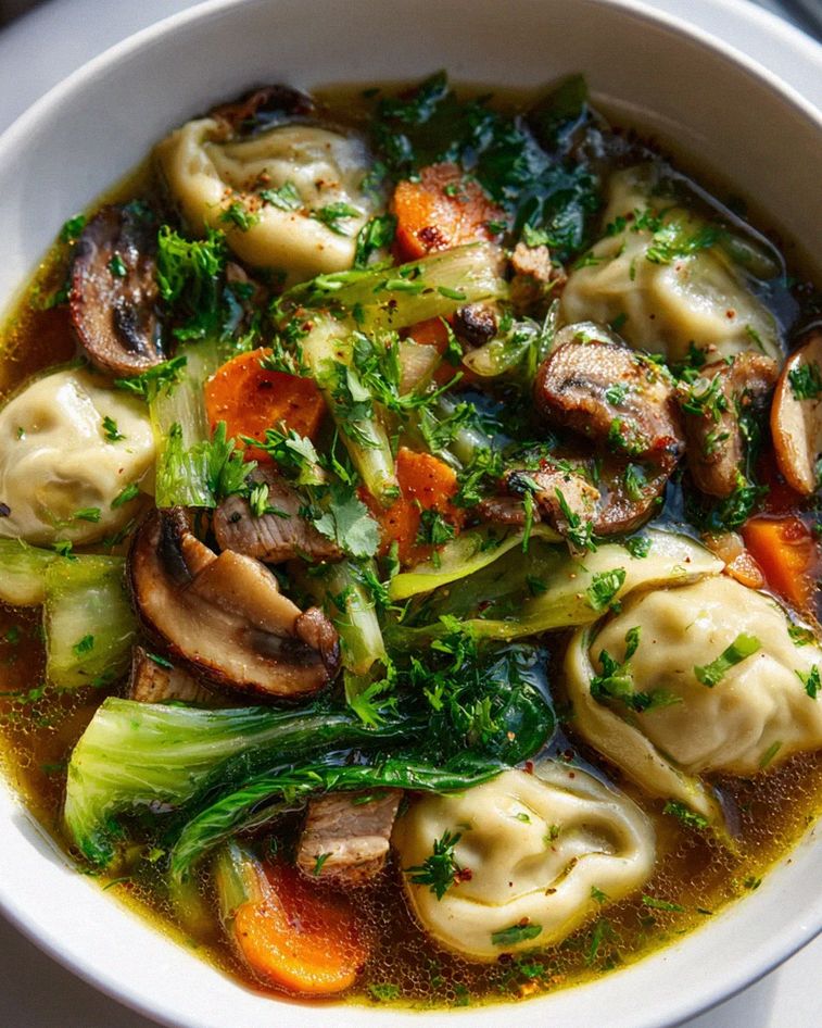 Herzhafte Rindfleisch-Dumpling Suppe mit frischem Gemüse – Schritt 2