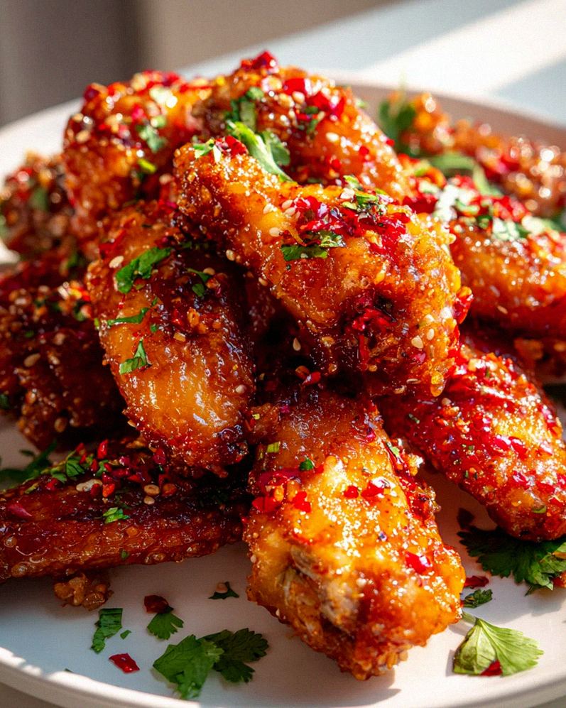 Hot Honey Chicken Wings mit Knoblauch & Chili – Süß-scharf!