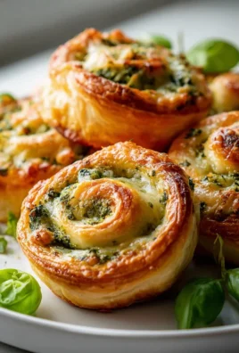 Knusprige Mini Blätterteig Schnecken mit Pesto & Käse
