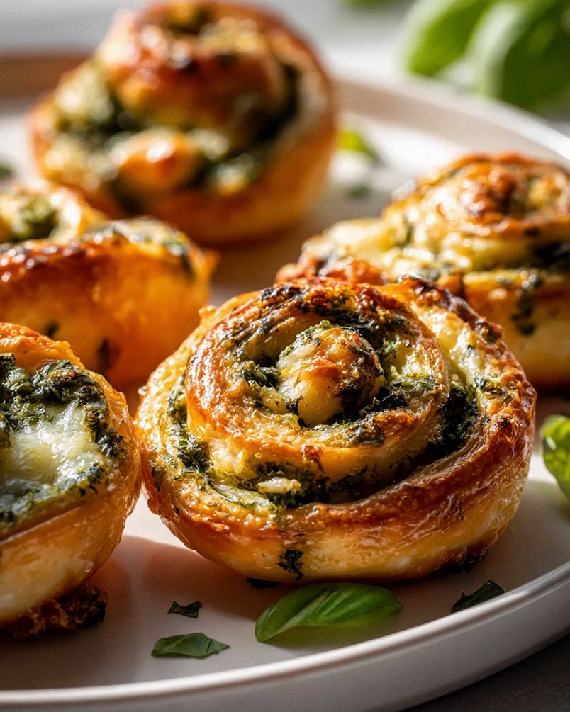 Knusprige Mini Blätterteig Schnecken mit Pesto & Käse – Schritt 2