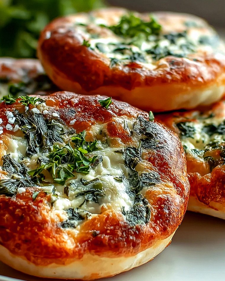 Leckere Spinat-Cottage Cheese Flagels - Schnell & Einfach!