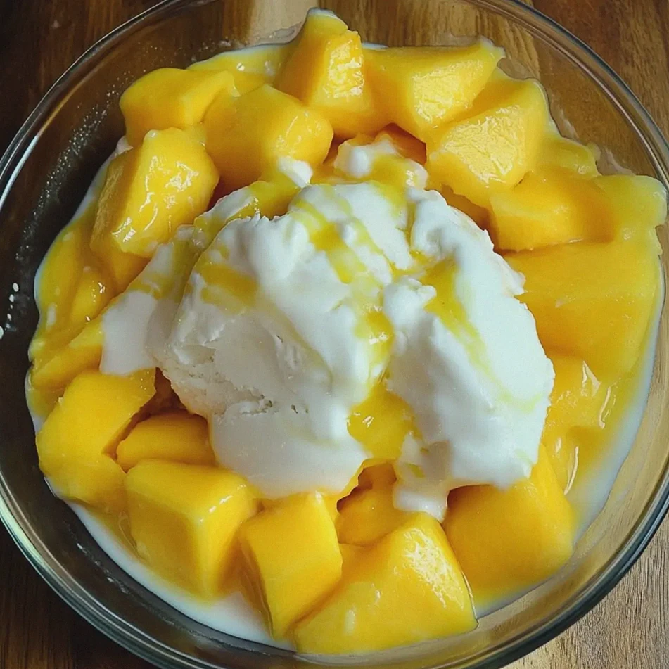 Mango Kokos Eis ohne Eismaschine einfach zubereiten – Schritt 1
