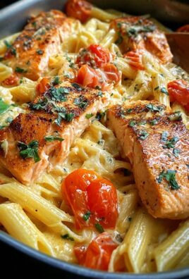 Ofen-Lachs-Pasta mit Tomaten