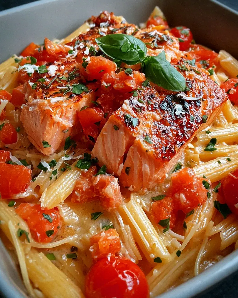 Ofen-Lachs-Pasta mit Tomaten – Schritt 1