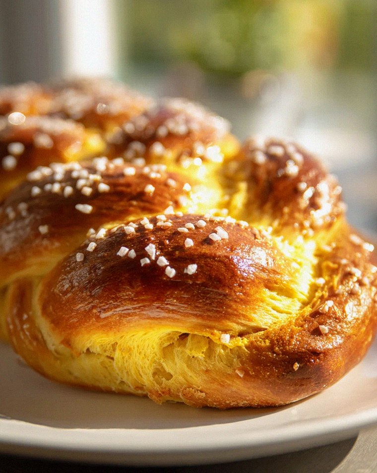 Osterbrot Hefezopf: Luftig-süß mit Hagelzucker backen