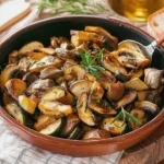 Pilz Zucchini Pfanne würzig schnell und einfach zubereiten