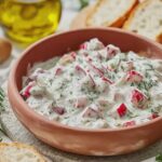 Radieschen Dip mit Frischkäse und Frühlingszwiebeln