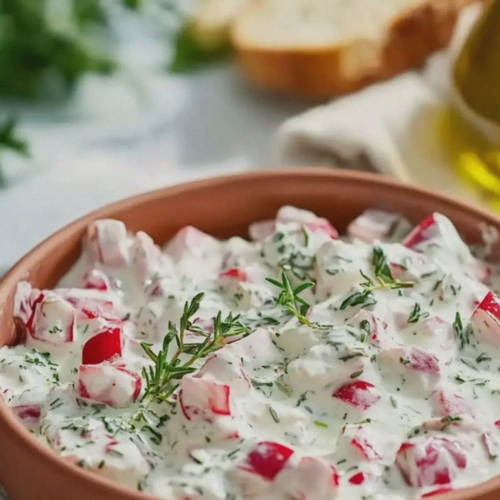 Radieschen Dip mit Frischkäse und Frühlingszwiebeln – Schritt 2
