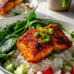 Schnelle Knusprige Lachs Bowl mit Reis – In Minuten genießen!
