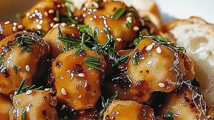 Sesam-Hähnchen karamellisiert schnell und einfach zubereiten