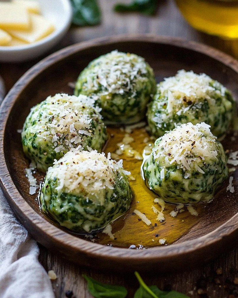 Spinatknödel mit Parmesan