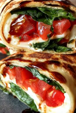Vegetarischer Wrap mit Tomate und Mozzarella