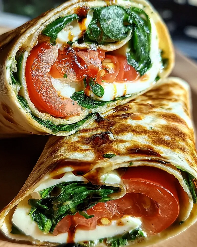 Vegetarischer Wrap mit Tomate und Mozzarella – Schritt 2